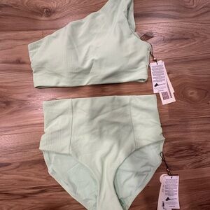 Mint Green One-Shoulder Bikini Set